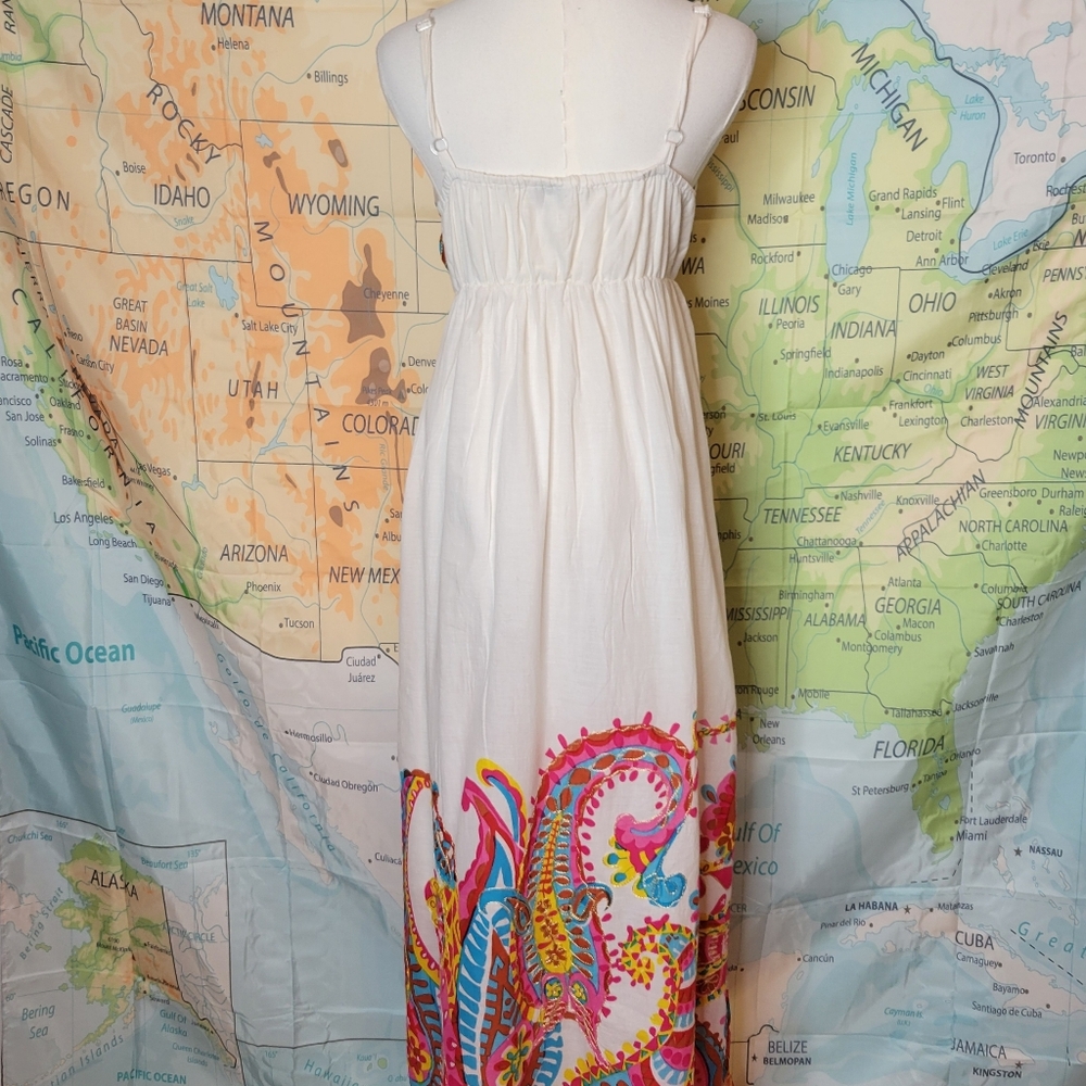 Bhag's Boho Colorful Paisley Maxi Dress Size M/L - Picture 6 of 16